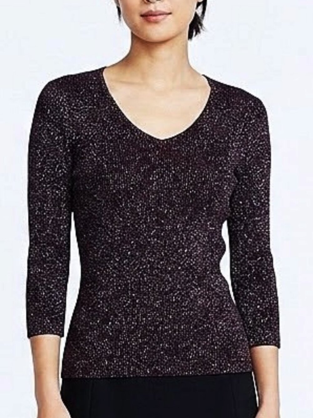 Guess Jeans Y2K Black/Metallic Silver Stretch Top- Sz. Med